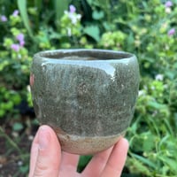 Image 5 of Flat white coffee cup in green speckle
