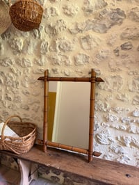 Image 1 of Miroir ancien en bambou - Décoration brocante 