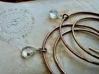 Image 3 of Water drop- mixed metal earrings - sterling, brass and copper