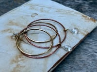 Image 5 of Water drop- mixed metal earrings - sterling, brass and copper