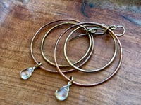 Image 12 of Water drop- mixed metal earrings - sterling, brass and copper
