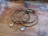 Image 13 of Water drop- mixed metal earrings - sterling, brass and copper