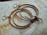 Image 8 of Water drop- mixed metal earrings - sterling, brass and copper