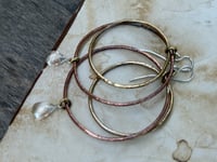 Image 16 of Water drop- mixed metal earrings - sterling, brass and copper