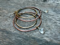 Image 17 of Water drop- mixed metal earrings - sterling, brass and copper