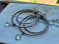 Image 19 of Water drop- mixed metal earrings - sterling, brass and copper