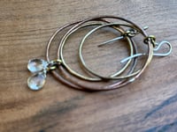 Image 20 of Water drop- mixed metal earrings - sterling, brass and copper