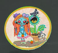 Image 1 of Raggedy Zombie Girl ONE-i plant in living setting Mixed Media Painting