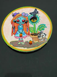 Image 3 of Raggedy Zombie Girl ONE-i plant in living setting Mixed Media Painting