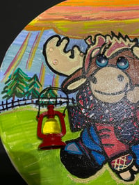 Image 3 of Moose and Great Outdoors mixed media painting