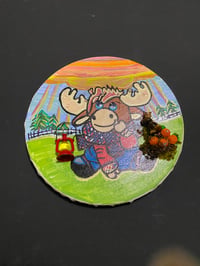 Image 4 of Moose and Great Outdoors mixed media painting