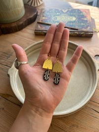 Image 2 of Polymer Clay & Brass Earrings - Mushrune 