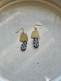 Image 3 of Polymer Clay & Brass Earrings - Mushrune 