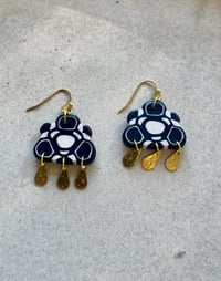 Image 1 of Polymer Clay & Brass Earrings - Rainy Daze