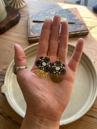 Image 2 of Polymer Clay & Brass Earrings - Rainy Daze
