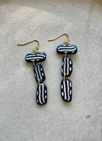 Image 1 of Polymer Clay & Brass Earrings - Band of Runes