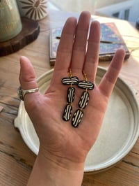 Image 2 of Polymer Clay & Brass Earrings - Band of Runes