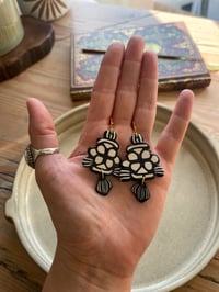 Image 2 of Polymer Clay & Brass Earrings - Feline Good
