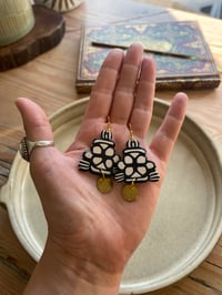 Image 2 of Polymer Clay & Brass Earrings - Feline Gold