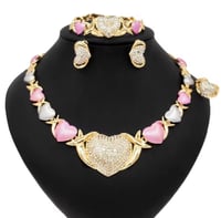Image 2 of Pink heart shaped jewelry set XOXO 