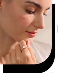 Image 2 of  Luxury Bling Cubic Zirconia Classic Ring Stainless Steel CZ 18k Gold