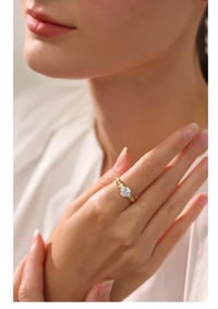 Image 4 of  Luxury Bling Cubic Zirconia Classic Ring Stainless Steel CZ 18k Gold