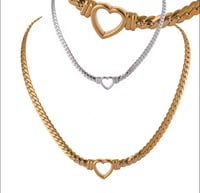 Image 1 of Heart Chain Necklace Stainless Steel