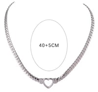 Image 3 of Heart Chain Necklace Stainless Steel