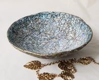 Image 3 of Handmade Stone Texture Paper Mache Bowl | Coastal Decorative Bowl