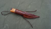 Image 2 of Whittling knife, Fixed Blade 52100, Birch burl handle