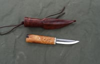 Image 3 of Whittling knife, Fixed Blade 52100, Birch burl handle