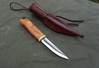 Image 5 of Whittling knife, Fixed Blade 52100, Birch burl handle