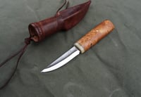 Image 7 of Whittling knife, Fixed Blade 52100, Birch burl handle