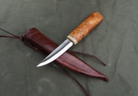 Image 13 of Whittling knife, Fixed Blade 52100, Birch burl handle