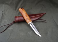 Image 19 of Whittling knife, Fixed Blade 52100, Birch burl handle