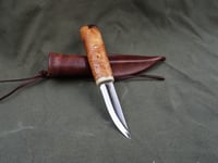 Image 20 of Whittling knife, Fixed Blade 52100, Birch burl handle