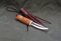 Image 21 of Whittling knife, Fixed Blade 52100, Birch burl handle