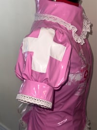 Image 7 of PVC "mutilation is salvation" blouse (pink x white)