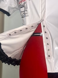 Image 11 of PVC "mutilation is salvation" blouse (white x black)