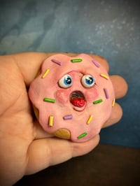 Image 1 of Sprinkled Doughnut character magnet 