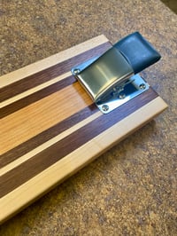 Image 3 of  Premium Wood Fillet Board • 6x24 • Stainless Steel Clamp • Non‑Slip Brass/Rubber Feet