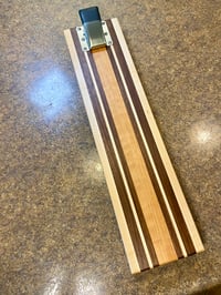 Image 1 of  Premium Wood Fillet Board • 6x24 • Stainless Steel Clamp • Non‑Slip Brass/Rubber Feet