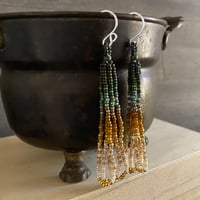 Image 2 of Cattails by the Creek - seed beaded earrings