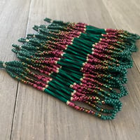 Image 2 of She said Jade, magenta, silver - seed beaded earrings