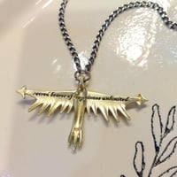 Image 2 of BRONZE  AND STERLING THUNDERBIRD STATEMENT NECKLACE