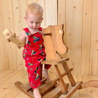 Image 1 of Vintage OshKosh Corduroy Overalls: Cowboy Teddy Bear Vestbak | 2T