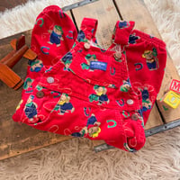 Image 2 of Vintage OshKosh Corduroy Overalls: Cowboy Teddy Bear Vestbak | 2T