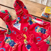 Image 4 of Vintage OshKosh Corduroy Overalls: Cowboy Teddy Bear Vestbak | 2T