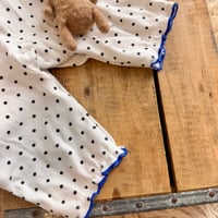 Image 4 of Vintage 1980s Delicate Embroidered Polka Dot Knit Romper | 3 Months