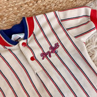 Image 2 of Vintage 1980s "Play Ball" Pinstripe Baseball Pullover | 2T